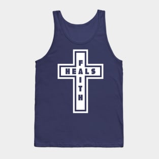 Faith Heals Religious Jesus Christ Cross Tank Top